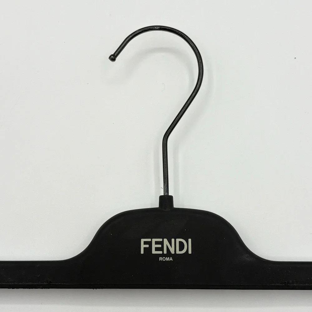 Fendi Clothes Hanger Clip Black Velvet Pants Skirt Black Hook